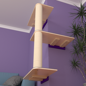 Cat Wall Scratching Pole Post Corner Shelf - Wally CornerPost - Scratchy Things Premium Pet Furniture