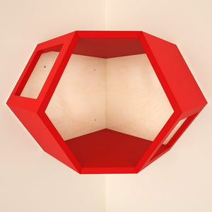 Cat Wall Shelf Hexagonal Corner Bed - Wally Hex Corner 25 - Scratchy Things Premium Pet Furniture