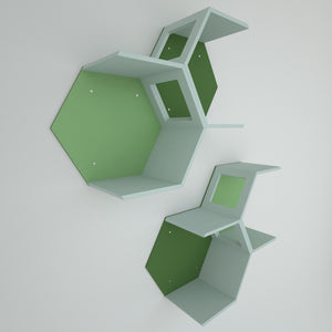 Cat Wall Shelf Hexagonal Bed - Wally OpenHex 4-pack - Scratchy Things Premium Pet Furniture
