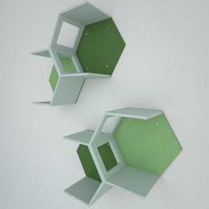 Cat Wall Shelf Hexagonal Bed - Wally OpenHex 4-pack - Scratchy Things Premium Pet Furniture