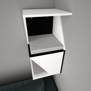 Cat Wall Shelf Bed Corner Box - Wally Sharp Tower - Scratchy Things Premium Pet Furniture