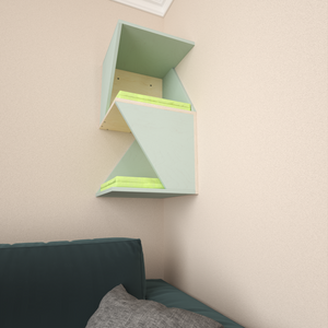 Cat Wall Shelf Bed Corner Box - Wally Sharp Tower - Scratchy Things Premium Pet Furniture