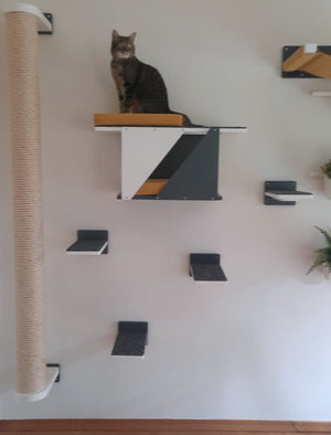 Cat Wall Shelf Bridge Bed Post Bundle - Cozy Apartment Bundle - Scratchy Things Premium Pet Furniture