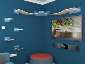 Cat Wall Shelf Corner Box Bridge Platform - WideBridge Corner Bundle - Scratchy Things Premium Pet Furniture