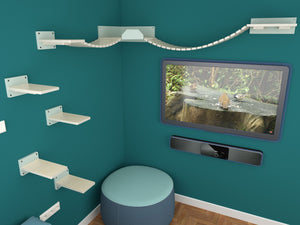 Cat Wall Shelf Corner Box Bridge Platform - Bridge Corner Bundle - Scratchy Things Premium Pet Furniture