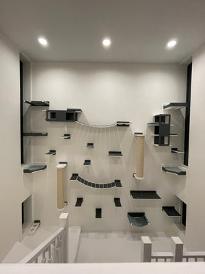 Cat Wall Scratching Pole Post Shelf - Wally Chonk Post - Huge cat scratching pole - Scratchy Things Premium Pet Furniture