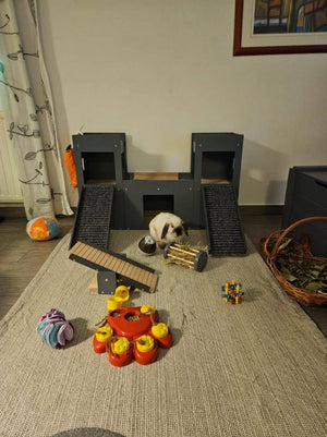 Rabbit House Box Tunnel Castle Fortress - Nibbler Castle - Scratchy Things Premium Pet Furniture
