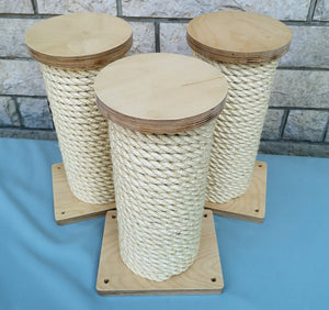 Cat Wall Scratching Pole Step Shelf Bundle - Wally Round Step 3-pack - Scratchy Things Premium Pet Furniture