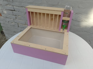 Rabbit Hay Feeder Litter box - Nibbler Combo Mini Spectra - Berry Accent - READY TO SHIP - Scratchy Things Premium Pet Furniture