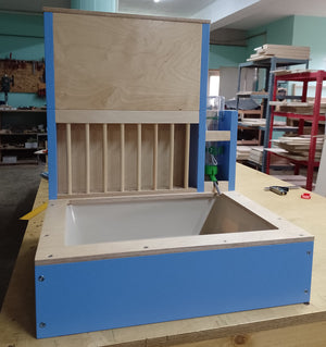 Rabbit Hay Feeder Litter box - Nibbler Combo Mini Spectra with Nibbler HaySilo - Heaven Accent - READY TO SHIP - Scratchy Things Premium Pet Furniture