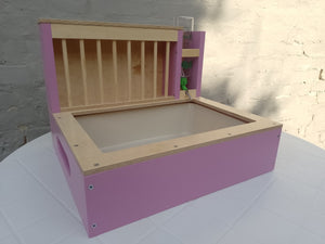 Rabbit Hay Feeder Litter box - Nibbler Combo Mini Spectra - Berry Accent - READY TO SHIP - Scratchy Things Premium Pet Furniture