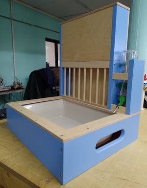 Rabbit Hay Feeder Litter box - Nibbler Combo Mini Spectra with Nibbler HaySilo - Heaven Accent - READY TO SHIP - Scratchy Things Premium Pet Furniture