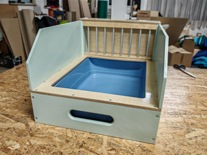Rabbit Hay Feeder Litter box - Nibbler NaughtyVille 2in1 - Scratchy Things Premium Pet Furniture