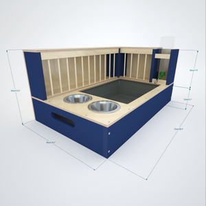Rabbit Hay Feeder Litter box - Nibbler Combo Corner 4in1 - Scratchy Things Premium Pet Furniture