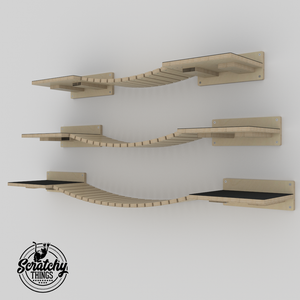 Cat Wall Bridge Shelf Step - Wally Bridge (Flat- Flat mount) - Scratchy Things Premium Pet Furniture