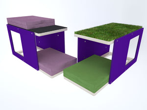 Cat Wall Shelf Bed Corner Tunnel - Wally CornerTunnel Upside-Down - Scratchy Things Premium Pet Furniture