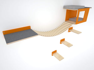 Big Cat Wall Shelf Bed Bundle - Wally BigCat Mini Play Bundle - Scratchy Things Premium Pet Furniture