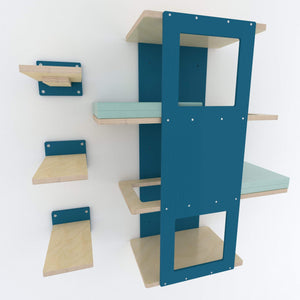 Big Cat Wall Shelf Bed Bundle - Wally BigCat Stacker Bundle - Scratchy Things Premium Pet Furniture