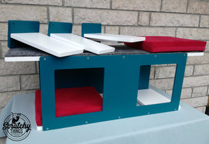 Big Cat Wall Shelf Bed Bundle - Wally BigCat Tunnel Bundle - Scratchy Things Premium Pet Furniture