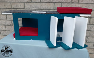 Big Cat Wall Shelf Bed Bundle - Wally BigCat Tunnel Bundle - Scratchy Things Premium Pet Furniture