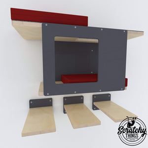 Big Cat Wall Shelf Bed Bundle - Wally BigCat Tunnel Mini Bundle - Scratchy Things Premium Pet Furniture