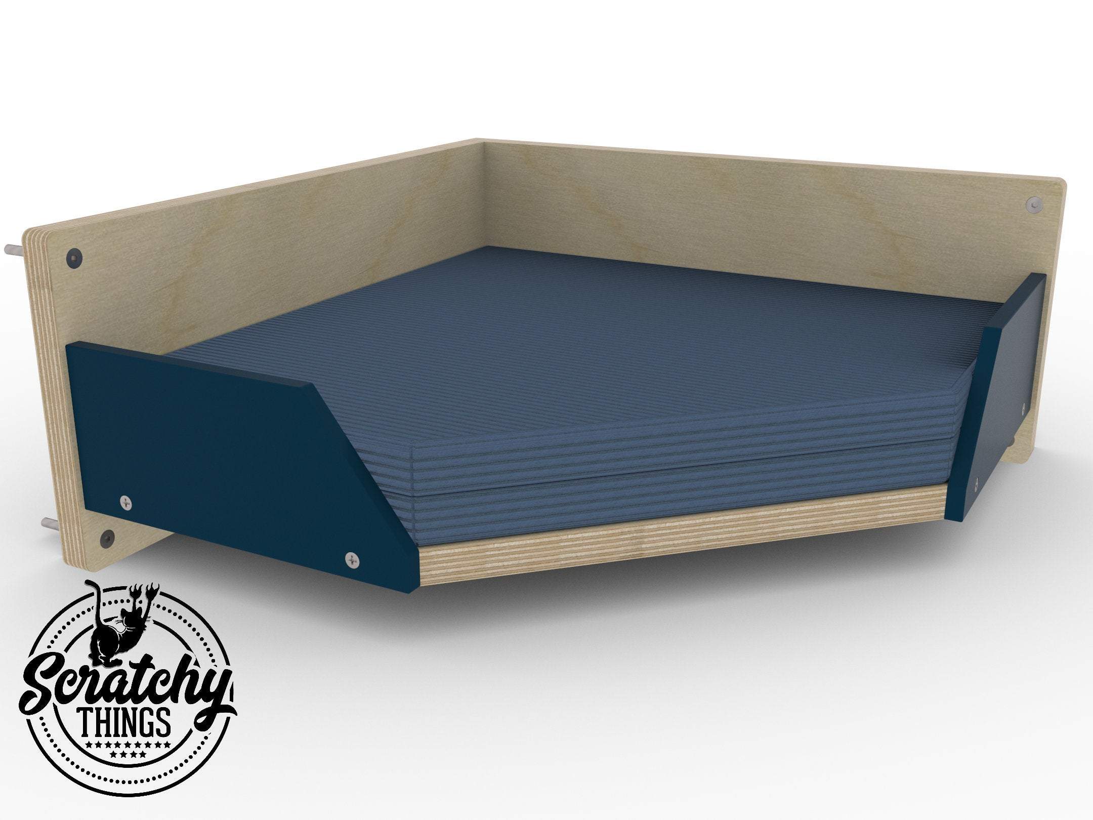 Big Cat Wall Shelf Bed - Wally BigCat Corner Plus - Scratchy Things Premium Pet Furniture