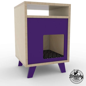 Cat Box House Bed - Boxy BedSide 40 - Scratchy Things Premium Pet Furniture