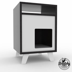 Cat Box House Bed - Boxy BedSide 40 - Scratchy Things Premium Pet Furniture