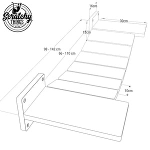 Cat Bridge Shelf Step Wide - Wally WideBridge (1Step - 1Step mount) - Scratchy Things Premium Pet Furniture
