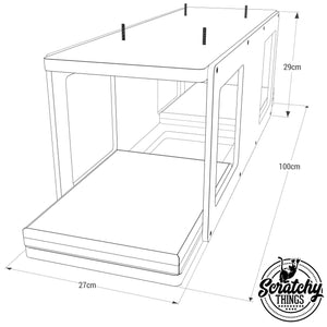 Cat Ceiling Shelf Bed - Wally Tunnel Top - Scratchy Things Premium Pet Furniture