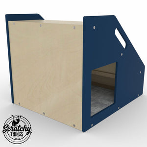 Cat Stairs Box House Bed - Boxy 3-Step - Scratchy Things Premium Pet Furniture