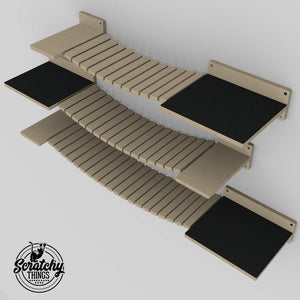 Cat Wall Bridge Shelf Step - Wally Bridge (1-Step - Flat mount) - Scratchy Things Premium Pet Furniture