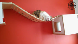 Cat Wall Bridge Shelf Step - Wally Bridge (1Step - 1Step mount) - Scratchy Things Premium Pet Furniture
