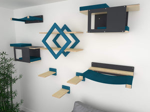 Cat Wall Shelf Bed Bundle - Gem Centered Bundle - Scratchy Things Premium Pet Furniture