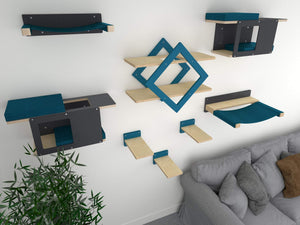 Cat Wall Shelf Bed Bundle - Gem Centered Bundle - Scratchy Things Premium Pet Furniture