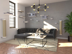 Cat Wall Shelf Bed Scratching Post Bundle - Big Scratchy Bundle - Scratchy Things Premium Pet Furniture