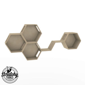 Cat Wall Shelf Hexagonal Bed - Wally Hex 30 - Scratchy Things Premium Pet Furniture