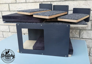 Cat Wall Shelf Step Bed Bundle - Wally Mini Bundle - Scratchy Things Premium Pet Furniture