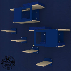 Cat Wall Shelf Step Bed Bundle - Wally Mini Double Bundle - Scratchy Things Premium Pet Furniture