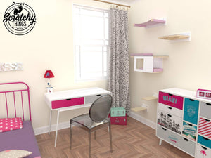 Cat Wall Shelf Step Bed Hammock Bundle - Space Saver Bundle - Scratchy Things Premium Pet Furniture