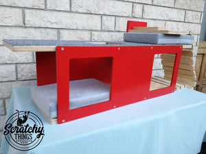 Cat Wall Shelf Step Bridge Bed Bundle - Wally Tunnel Bridge Bundle - Scratchy Things Premium Pet Furniture