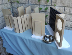 Cat Wall Shelf Step Bridge Feeder Bundle - Wally Starter Sixpack Bundle - Scratchy Things Premium Pet Furniture