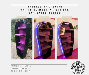 Big Cat Wall Shelf Bed Box Halloween - Wally Vampurrra - Scratchy Things Premium Pet Furniture