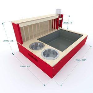 Rabbit Hay Feeder Water Litter box - Nibbler Combo Maxi 4in1 - Scratchy Things Premium Pet Furniture