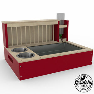 Rabbit Hay Feeder Water Litter box - Nibbler Combo Spectra 4in1 - Scratchy Things Premium Pet Furniture