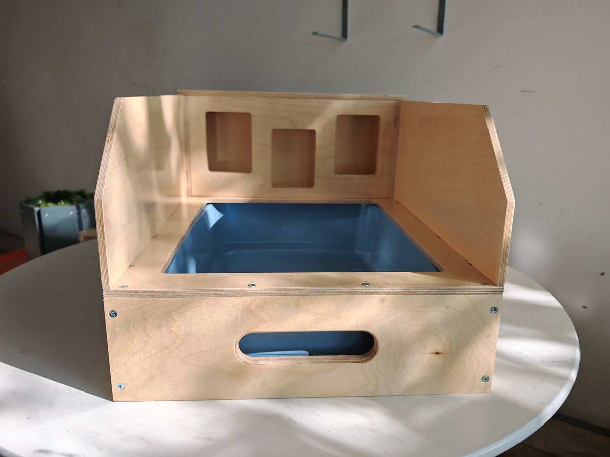 Rabbit Hay Feeder Litter box - Nibbler NaughtyVille 2in1 - Scratchy Things Premium Pet Furniture