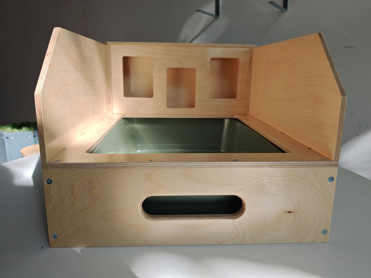 Rabbit Hay Feeder Litter box - Nibbler NaughtyVille 2in1 - Scratchy Things Premium Pet Furniture