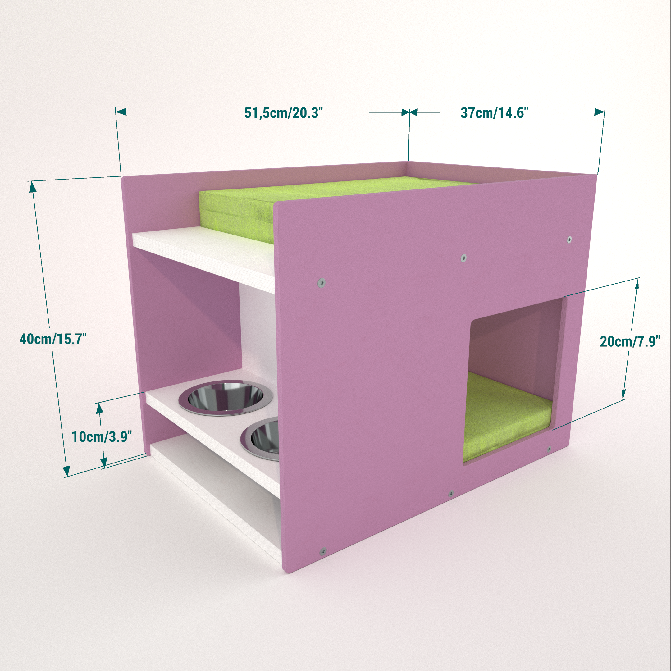 Cat Box Feeder House Bed - Boxy BnB - Scratchy Things Premium Pet Furniture