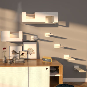 Cat Wall Shelf Bed Scratching Post Bundle - Mezzanines Bundle - Scratchy Things Premium Pet Furniture