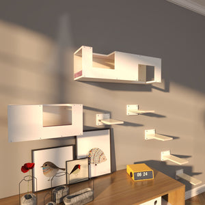 Cat Wall Shelf Bed Scratching Post Bundle - Mezzanines Bundle - Scratchy Things Premium Pet Furniture